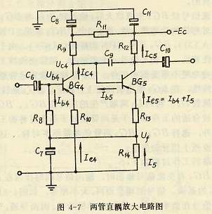 兩管直耦放大電路圖